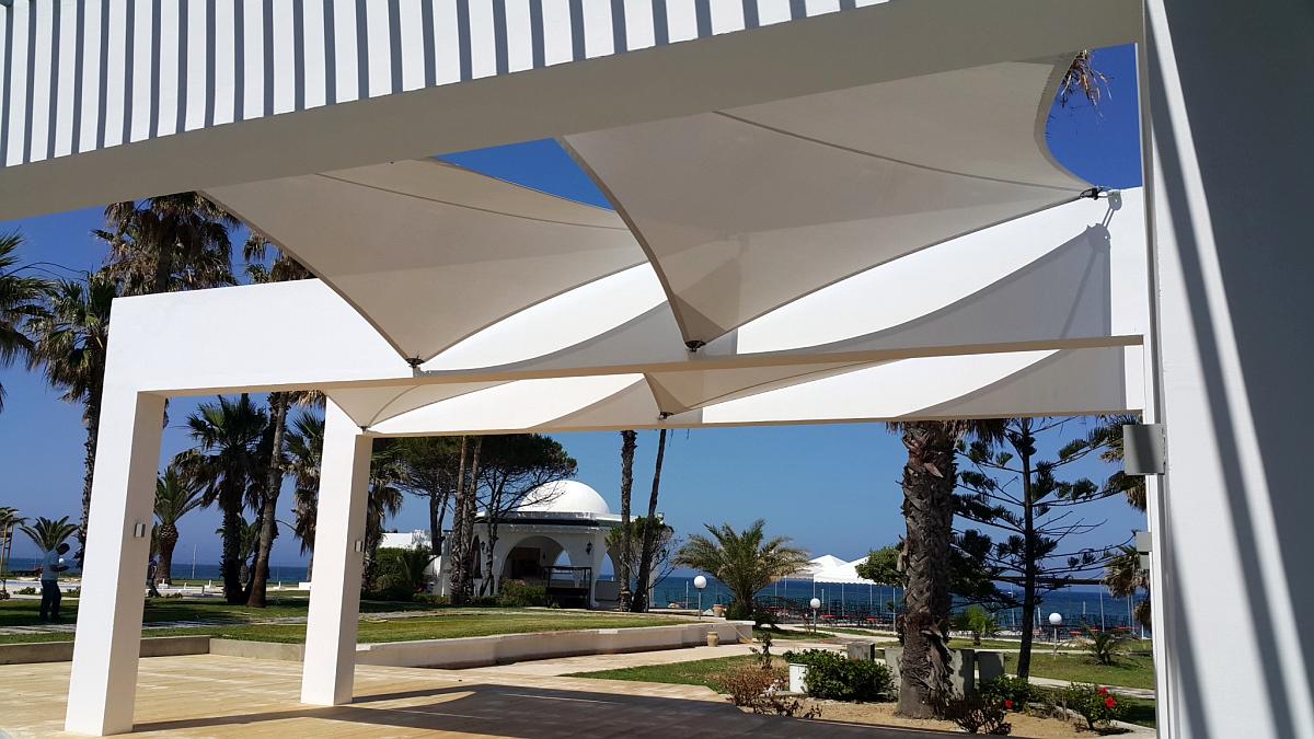 Structure d’ombrage terrasse restaurant a Bizerte